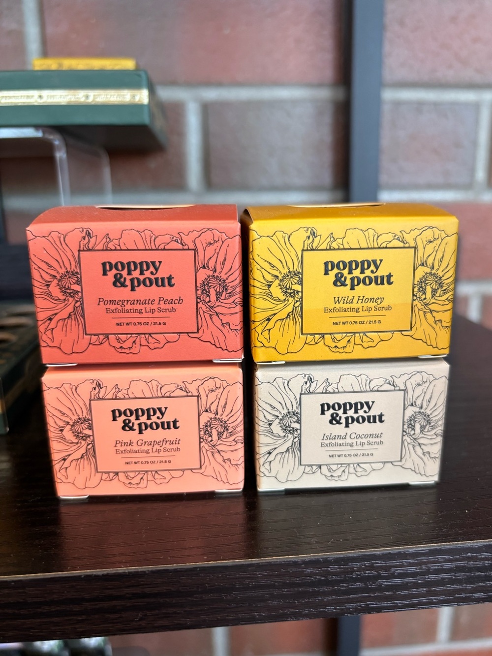 Poppy & Pout Exfoliating Lip Scrub lot of 4 new in box